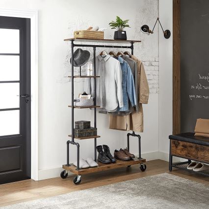 Мобільний підлоговий вішак LINEA коричневий/чорний