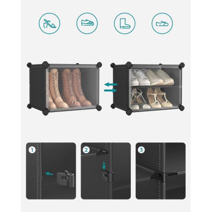 Модульний стелаж із відсіками BOXIFY чорний