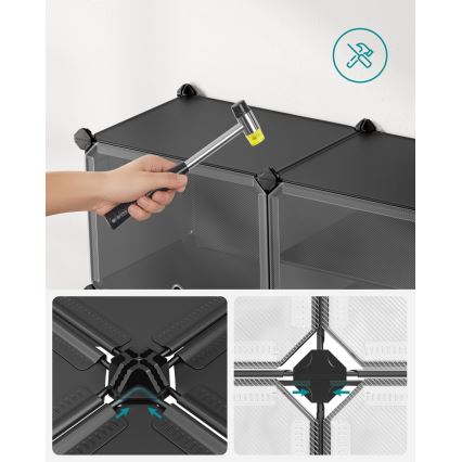 Модульный стеллаж с отделениями BOXIFY, черный