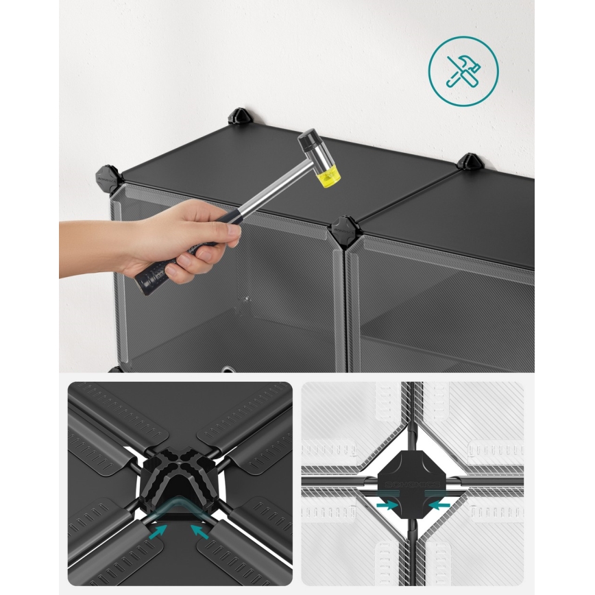Модульный стеллаж с отделениями BOXIFY, черный