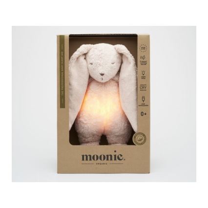 Moonie - Іграшка-комфортер з мелодією і світлом 2.0 зайчик organic rose