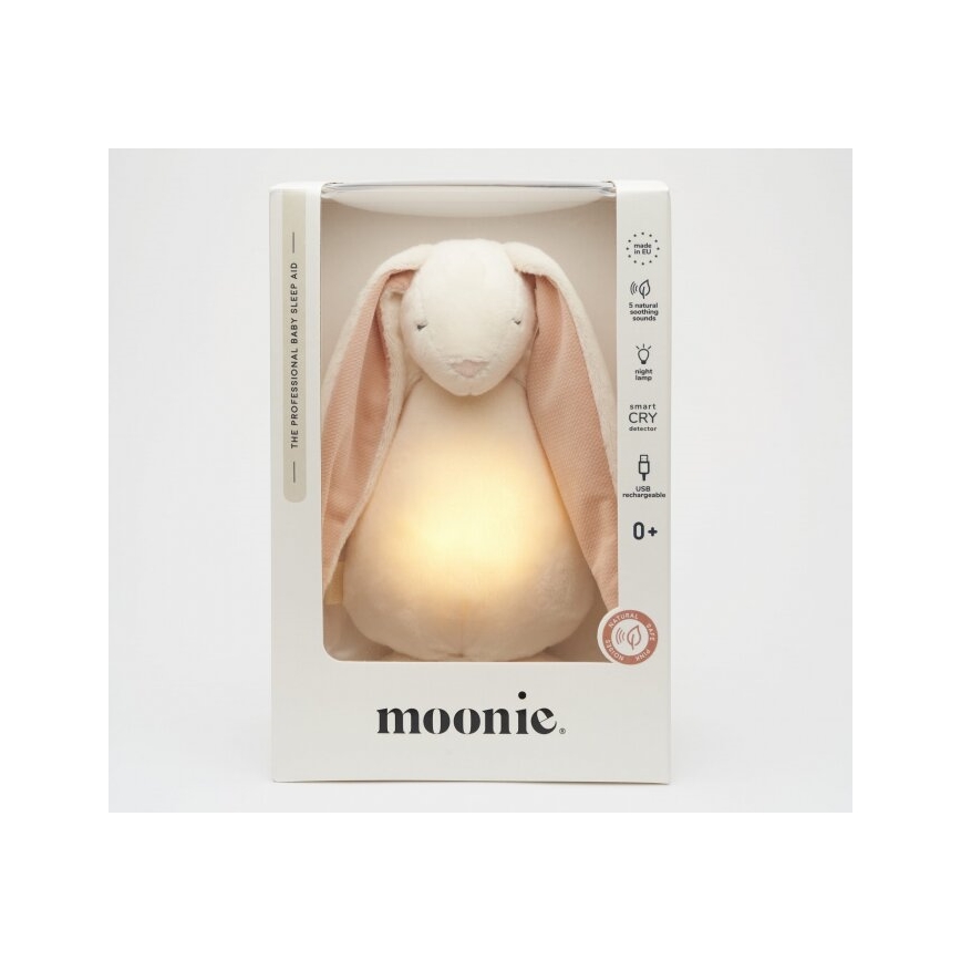Moonie - Іграшка-комфортер з мелодією і світлом 2.0 зайчик powder