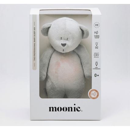 Moonie - Іграшка-комфортер з мелодією і світлом ведмежа 2.0 silver