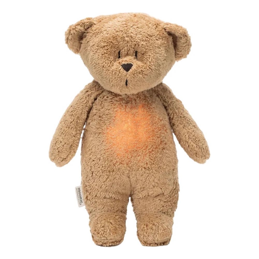 Moonie - Іграшка-комфортер з мелодією і світлом ведмежа organic cappuccino natur