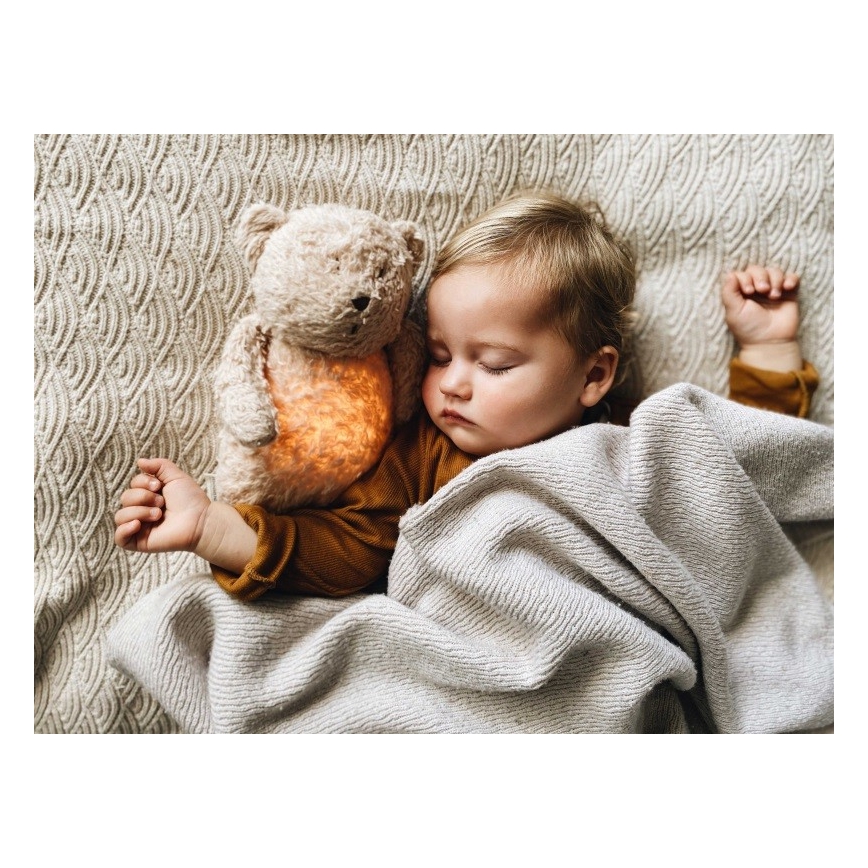 Moonie - Іграшка-комфортер з мелодією і світлом ведмежа organic honey natur