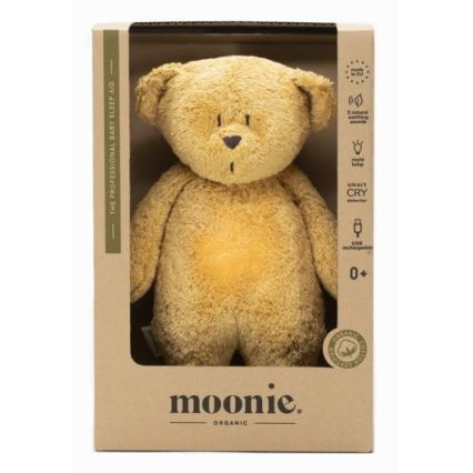 Moonie - Іграшка-комфортер з мелодією і світлом ведмежа organic honey natur