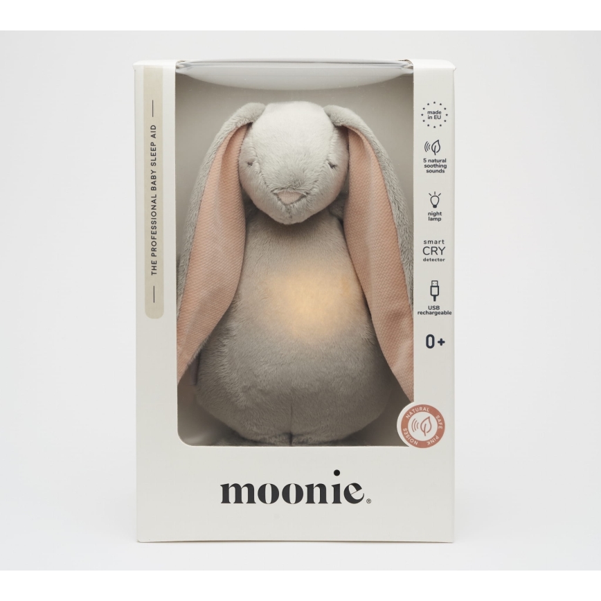 Moonie - Іграшка-комфортер з мелодією і світлом зайчик 2.0 cloud