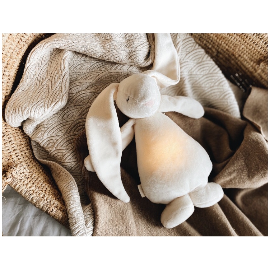 Moonie - Іграшка-комфортер з мелодією і світлом зайчик 2.0 cream