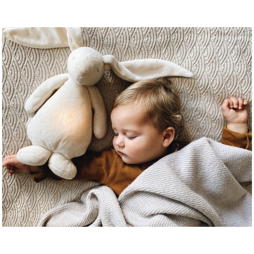 Moonie - Іграшка-комфортер з мелодією і світлом зайчик 2.0 cream