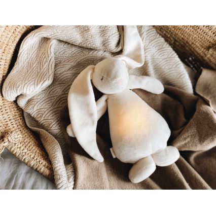 Moonie - Іграшка-комфортер з мелодією і світлом зайчик 2.0 organic sand