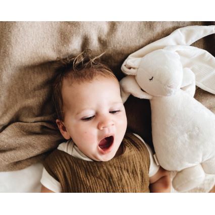 Moonie - Іграшка-комфортер з мелодією і світлом зайчик 2.0 organic sand