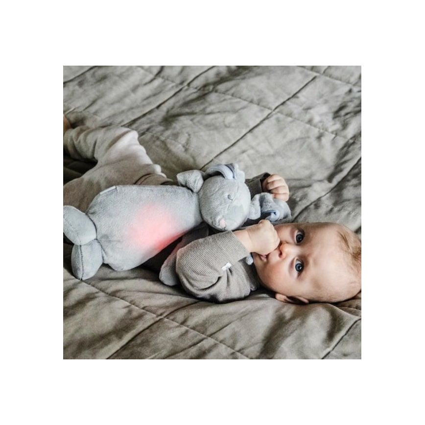 Moonie - Іграшка-комфортер з мелодією і світлом зайчик світло-сірий