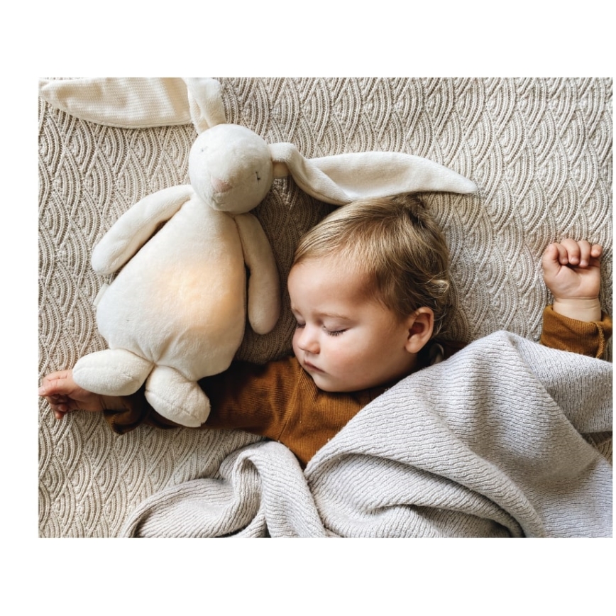 Moonie - Іграшка-комфортер з мелодією і світлом зайчик кремовий