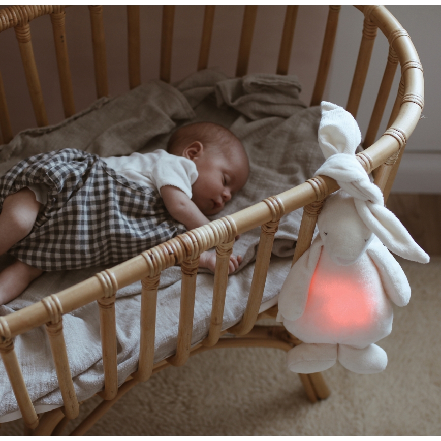 Moonie - Іграшка-комфортер з мелодією і світлом зайчик кремовий