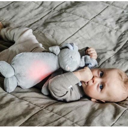 Moonie - Игрушка для засыпания с музыкой и светом зайчик серебристый