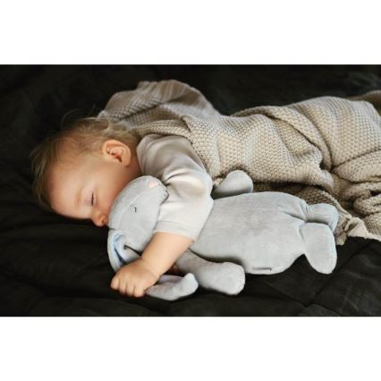 Moonie - Игрушка для засыпания с музыкой и светом зайчик серебристый