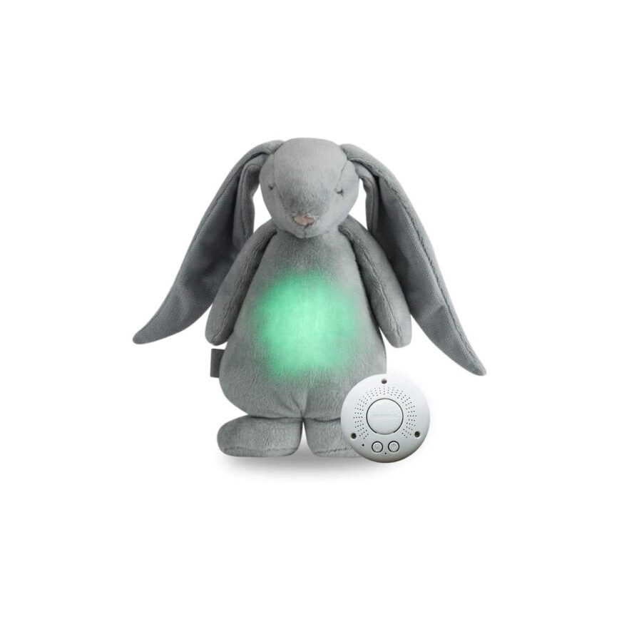 Moonie - Игрушка для засыпания с музыкой и светом зайчик серебристый