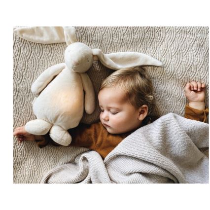 Moonie - Игрушка для засыпания с музыкой и светом зайчик кремовый