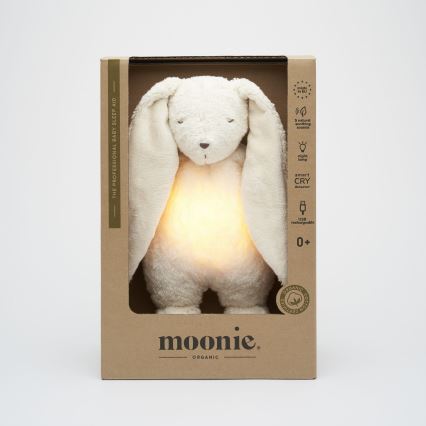 Moonie - Игрушка для засыпания с музыкой и светом кролик органический полярный натуральный