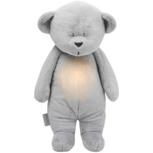 Moonie - Игрушка для засыпания с музыкой и светом медвежонок серебристый