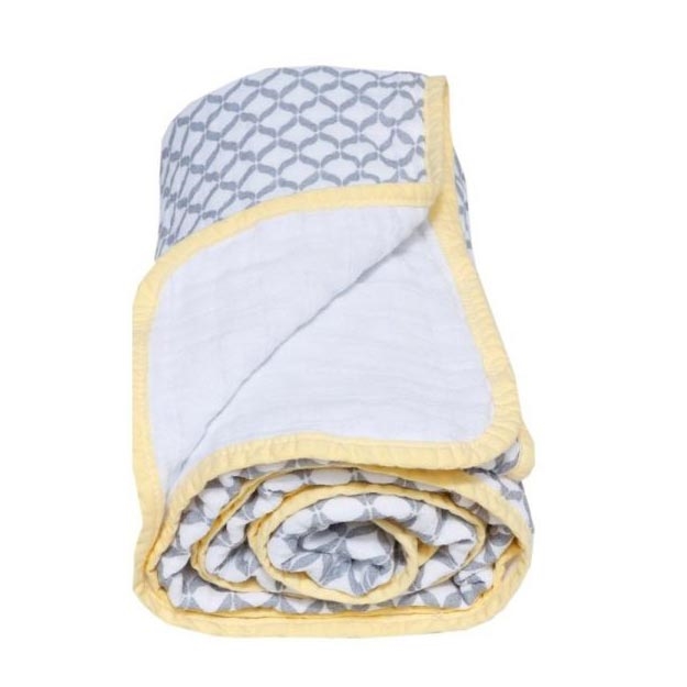 MOTHERHOOD - Двухслойное хлопковое муслиновое одеяло 95x110 см серое