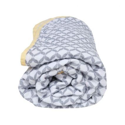 MOTHERHOOD - Двухслойное хлопковое муслиновое одеяло 95x110 см серое