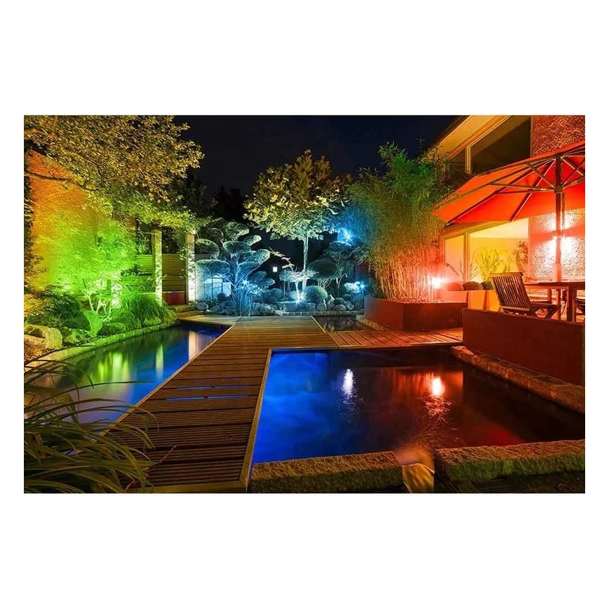 Müller-Licht - LED RGBW Вуличний прожектор з регулюванням яскравості LED/10W/230V IP65 + пульт дистанційного керування