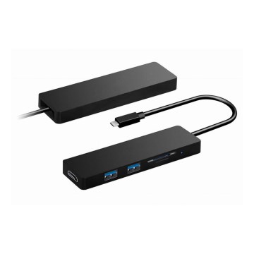 Мультимедійний адаптер USB-C/USB 2.0/USB 3.0/HDMI 4K/SD слот/TF слот