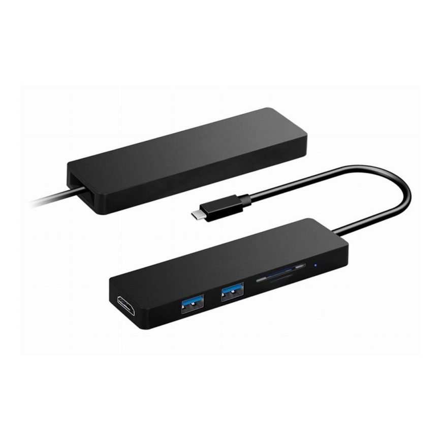 Мультимедійний адаптер USB-C/USB 2.0/USB 3.0/HDMI 4K/SD слот/TF слот