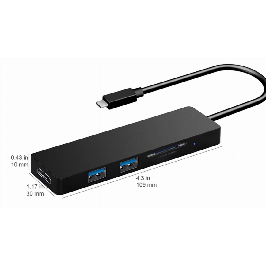 Мультимедійний адаптер USB-C/USB 2.0/USB 3.0/HDMI 4K/SD слот/TF слот