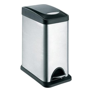 Мусорное ведро 8 л черное/нержавеющая сталь