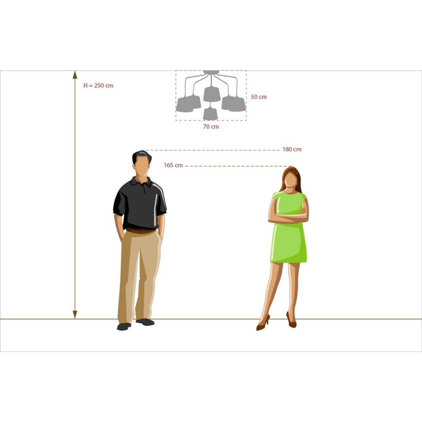 MW-LIGHT - Пристельова люстра MEGAPOLIS 6xE27/40W/230V