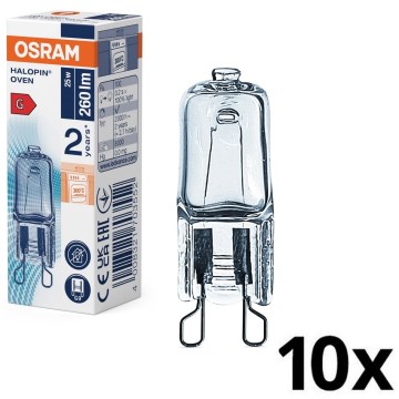 Набір 10 шт. ламп для духовки HALOPIN G9/25 Вт/230 В 2700 К - Osram