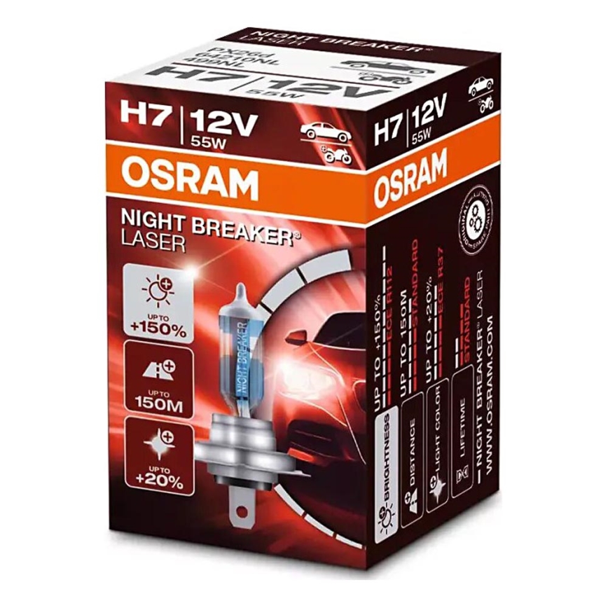 НАБІР 2x Автомобільна лампа NIGHT BREAKER H7 PX26d/55W/12V - Osram