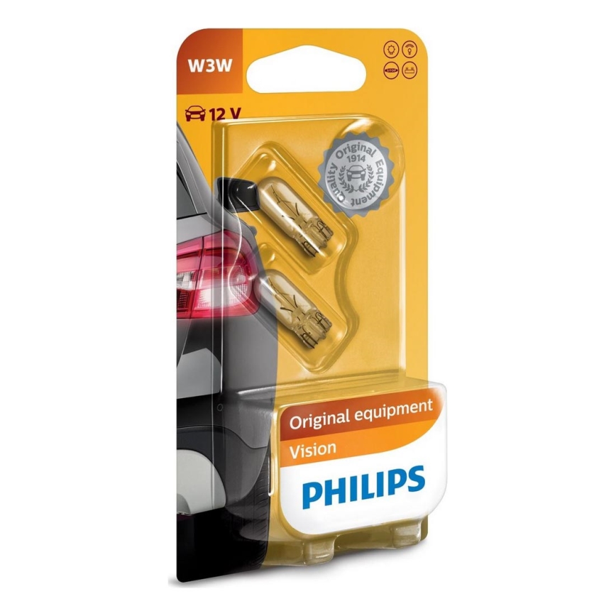 НАБІР 2x Автомобільна лампа Philips VISION 12256B2 W2,1x9,5d/3W/12V