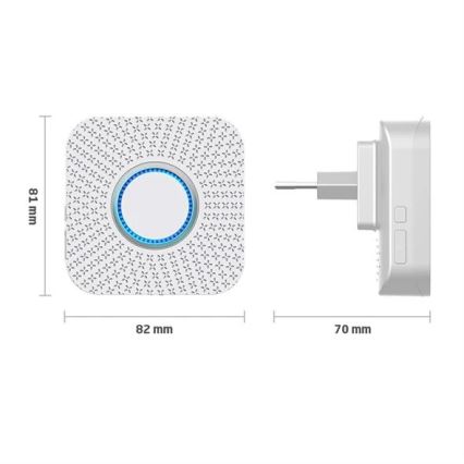 НАБІР 2x Бездротовий дверний дзвінок в розетку кінетичний 230V білий