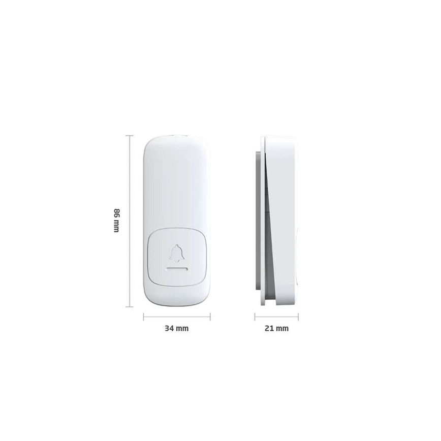 НАБІР 2x Бездротовий дверний дзвінок в розетку кінетичний 230V білий