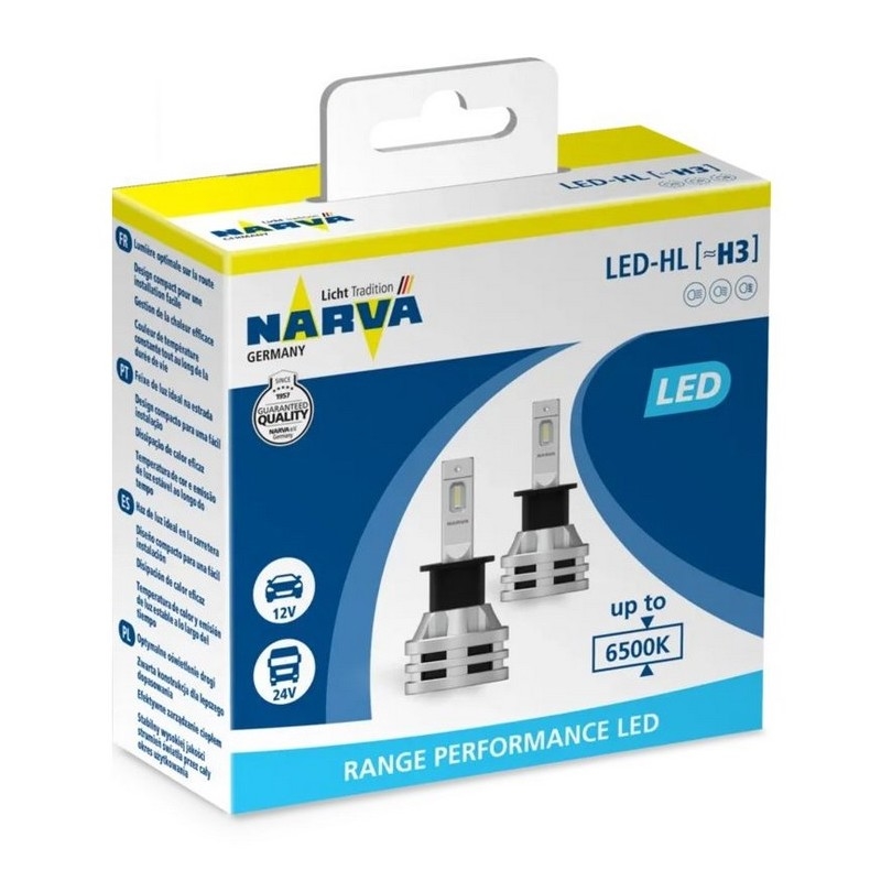 НАБІР 2x LED Автомобільна лампа H3 PK22s/19W/12V 6500K - Narva 18058RPNVAX2