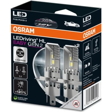 НАБІР 2x LED Автомобільна лампа LEDriving H4/H19 P43t/PU43T-3/25W/12V 6500K - Osram