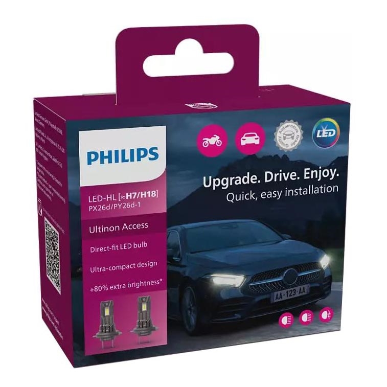 НАБІР 2x LED Автомобільна лампочка 11972 U2500 CX H7/H18 PX26d/PY26d-1/16W/12V 6000K