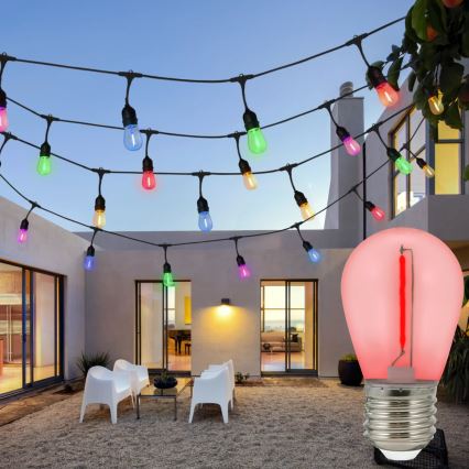 НАБІР 2x LED Лампочка PARTY E27/0,3W/36V червона