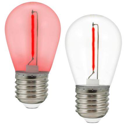 НАБІР 2x LED Лампочка PARTY E27/0,3W/36V червона