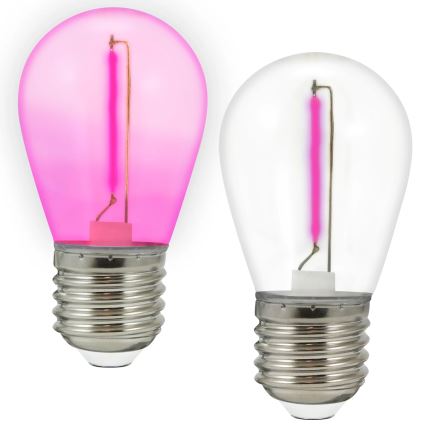 НАБІР 2x LED Лампочка PARTY E27/0,3W/36V фіолетова
