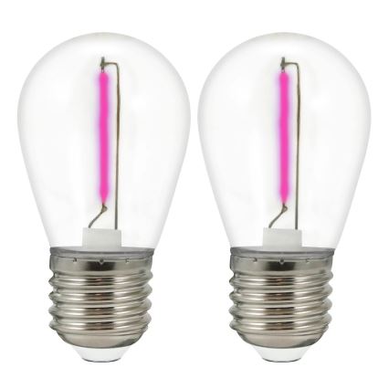НАБІР 2x LED Лампочка PARTY E27/0,3W/36V фіолетова