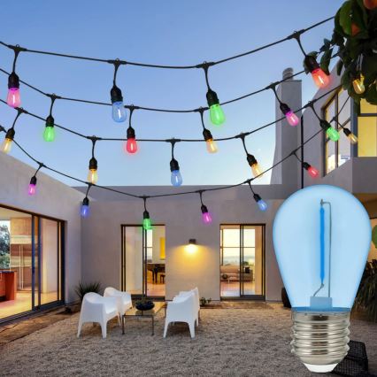 НАБІР 2x LED Лампочка PARTY E27/0,3W/36V синя