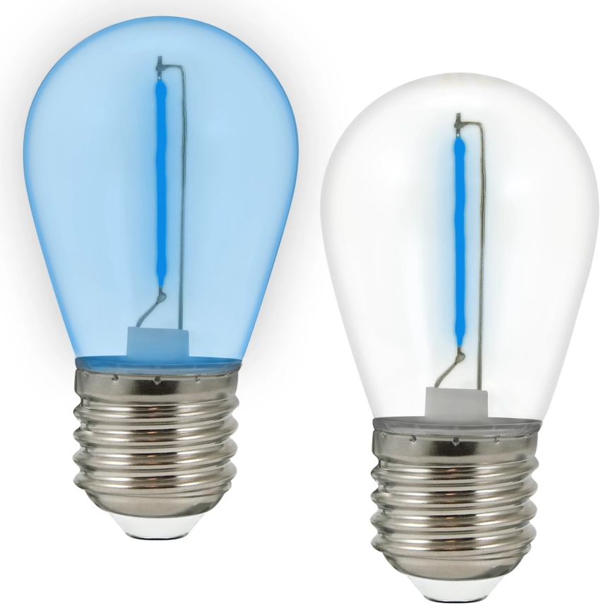 НАБІР 2x LED Лампочка PARTY E27/0,3W/36V синя