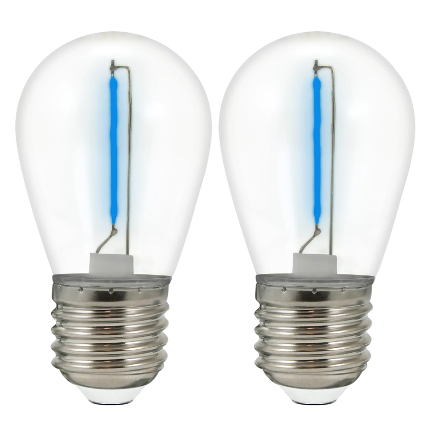 НАБІР 2x LED Лампочка PARTY E27/0,3W/36V синя