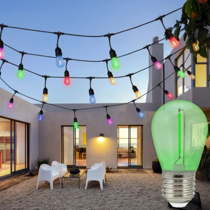 НАБІР 2x LED Лампочка PARTY E27/0,3W/36V зелена