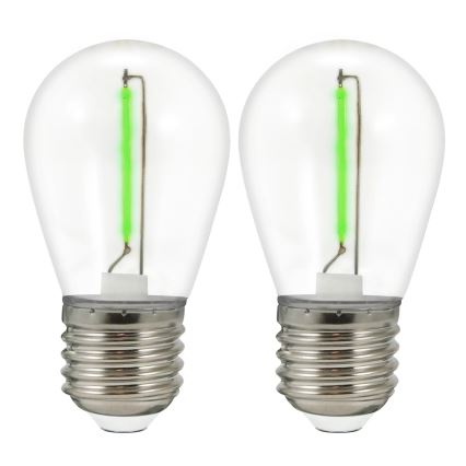 НАБІР 2x LED Лампочка PARTY E27/0,3W/36V зелена