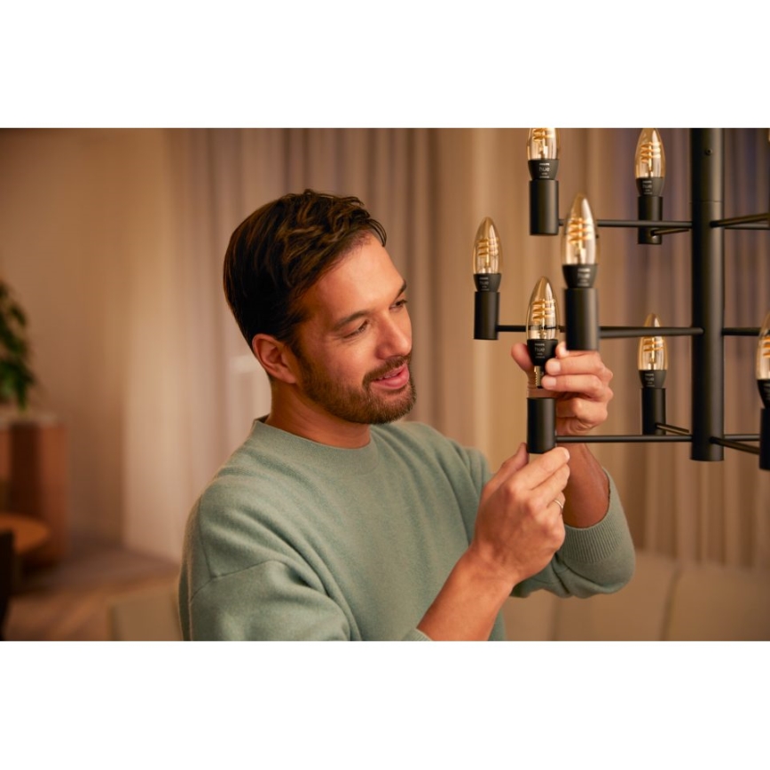 НАБІР 2x LED Лампа з регулюванням яскравості Philips Hue WHITE AMBIANCE E14/4,6W/230V
